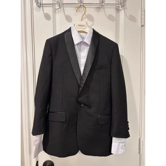 Capucci Italy Boys Four Piece Slim Black Tuxedo Size 14 - Picture 1 of 8